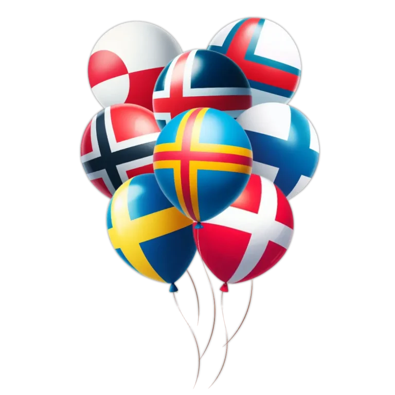 Ballonger med nordiska flaggor
